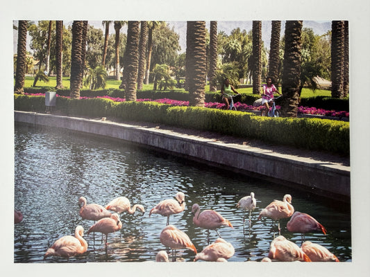 Flamingo Oasis – One-of-a-Kind Repurposed Notepad – 7 × 5 Landscape